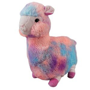 Kellytoy Rainbow Llama Plush Pink Blue 10" Standing Alpaca Justice Tie Dye 2018